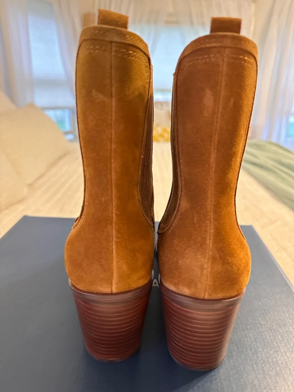 Cole Haan Suede Janelle Chelsea Ankle Boot in Tan Brown - Picture 5 of 7
